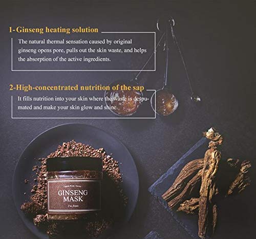 I'M From] Ginseng Mask, Detox, Elasticity, Prevent Fine Lines, 3.97% Ginseng Extract, 120G, 4.23Oz