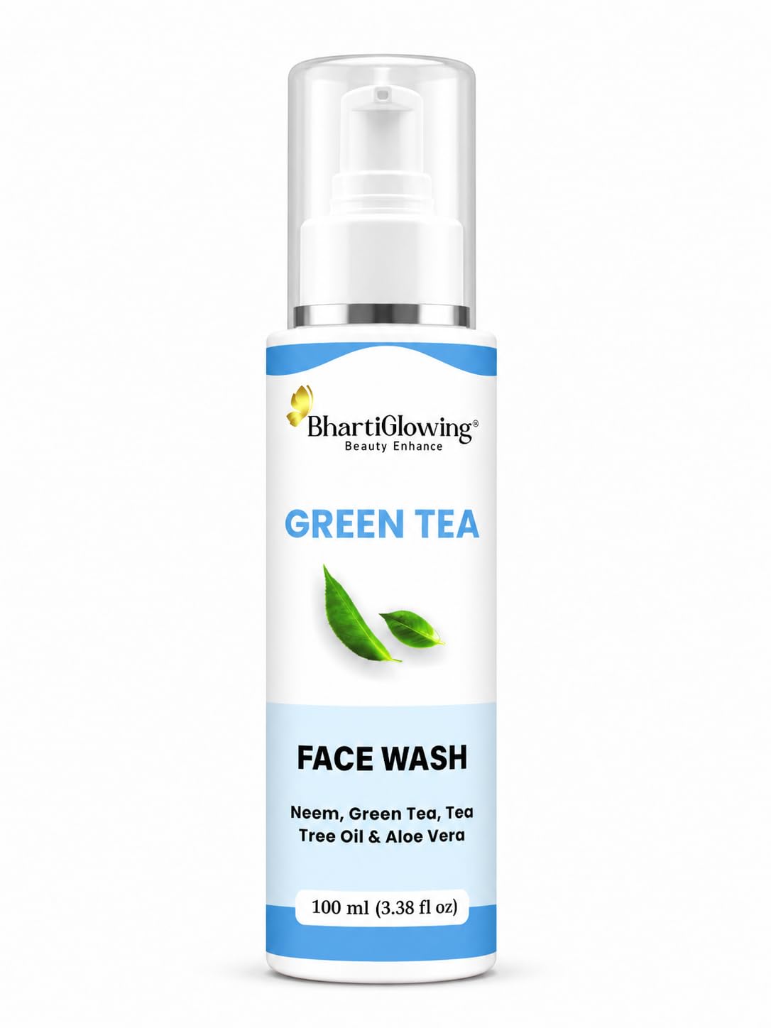 Bhartiglowing Green Tea Face Wash With Neem, Tea Tree Oil & Aloe Vera, 100 Ml