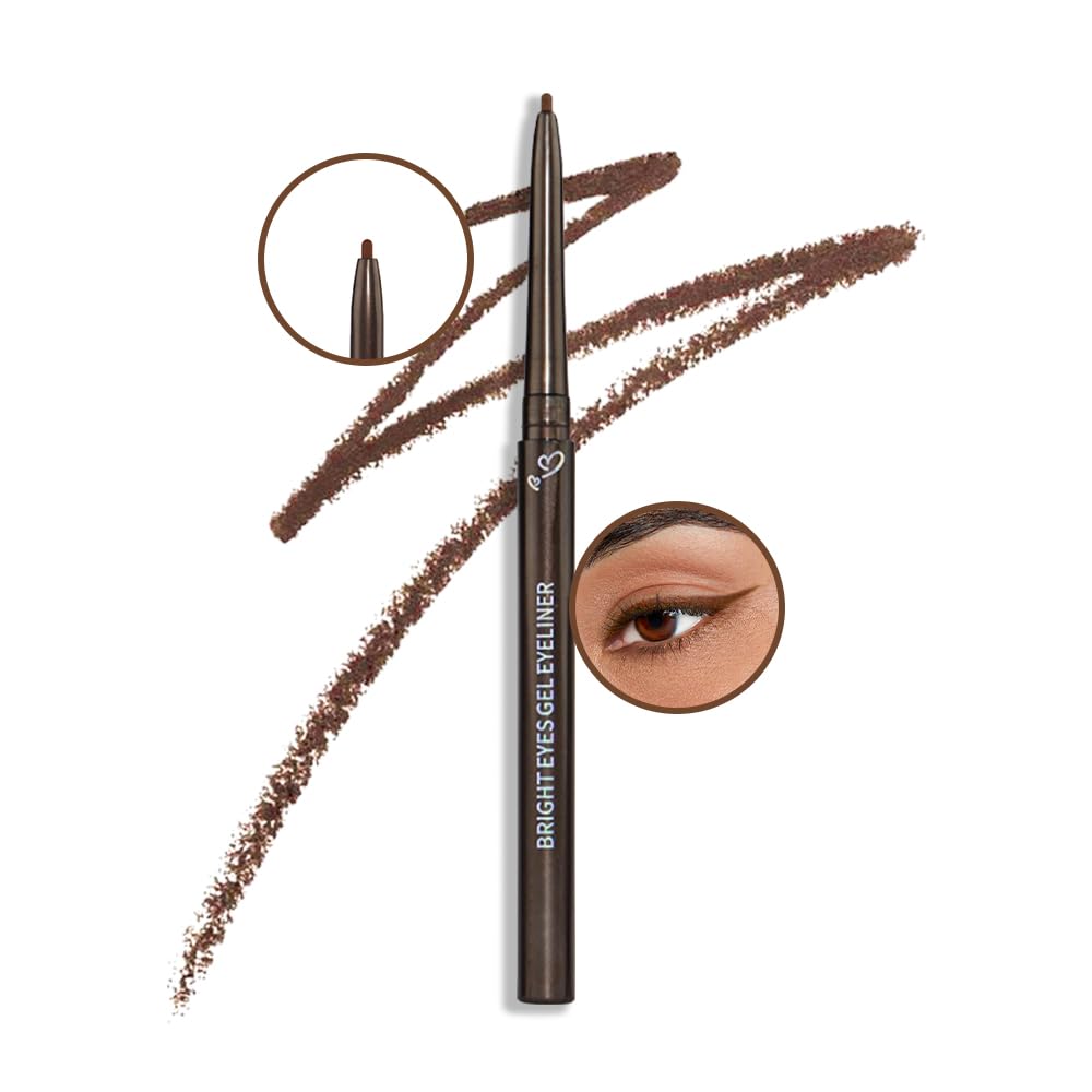 Kaely 1.5Mm Skinny Gel Eyeliner Pencil,Brown Cat Eye Liner Makeup Pen,Cream Smooth Eyeliner Crayon,Delineador De Ojos Contra El