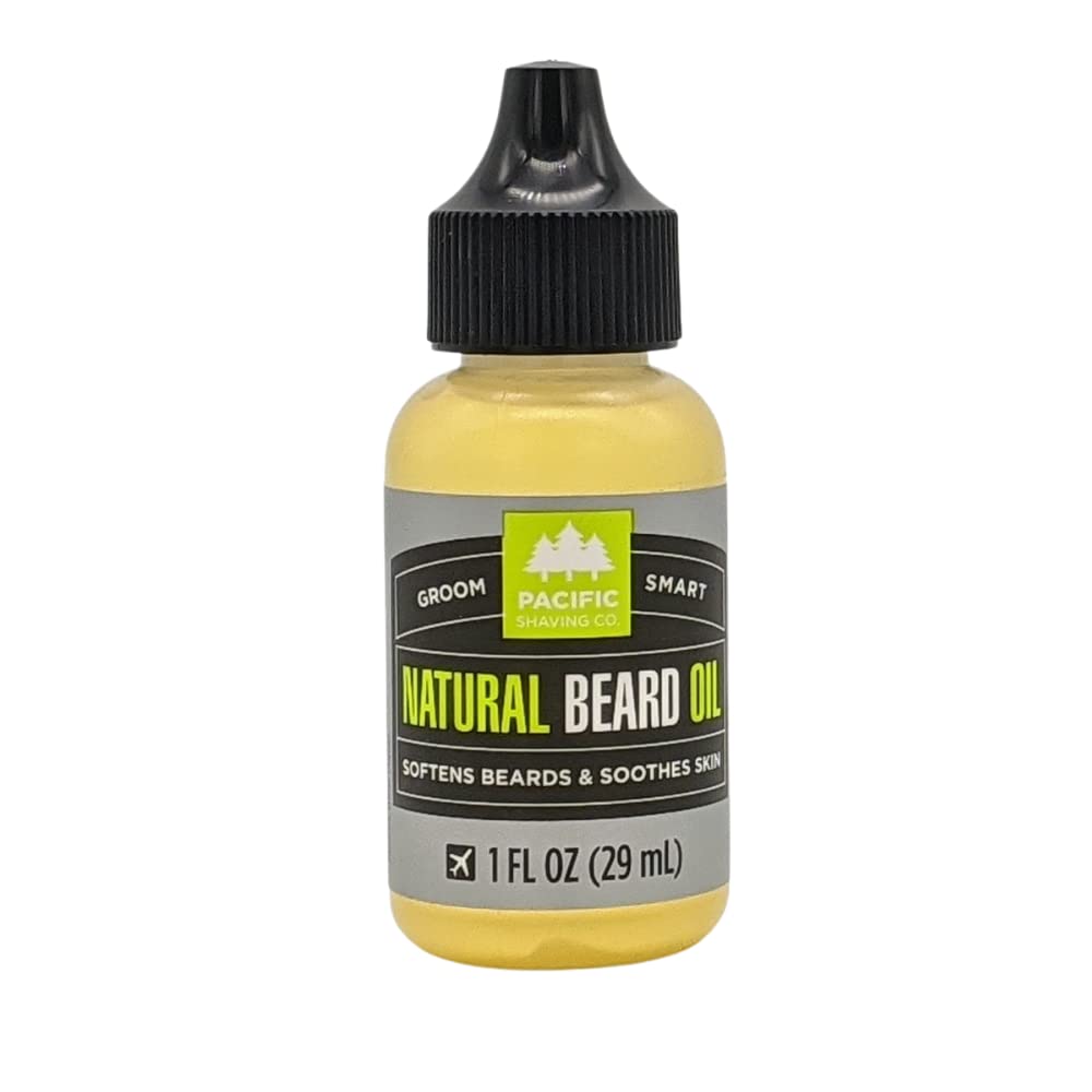 Pacific Shaving Company Natural Beard Oil - Beard Moisturizer & Conditioner for Men - Grooming Oil to Reduce Itchiness & Soothe 