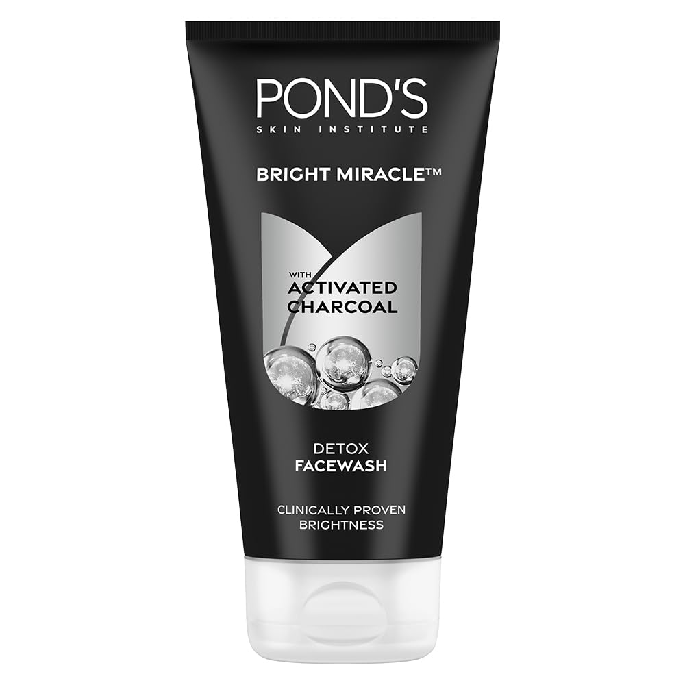 PondS Pure Detox Anti-Pollution Purity Face Wash With Activated Charcoal Deep Cleans Impurities Dirt And Pollution For 2X Brigh