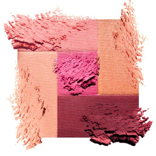 Palladio 2-In-1 Mosaic Blush and Bronzer, Silky Smooth Face Makeup Pressed Powder, Five Color Hues from Shimmering Pinks to Gold