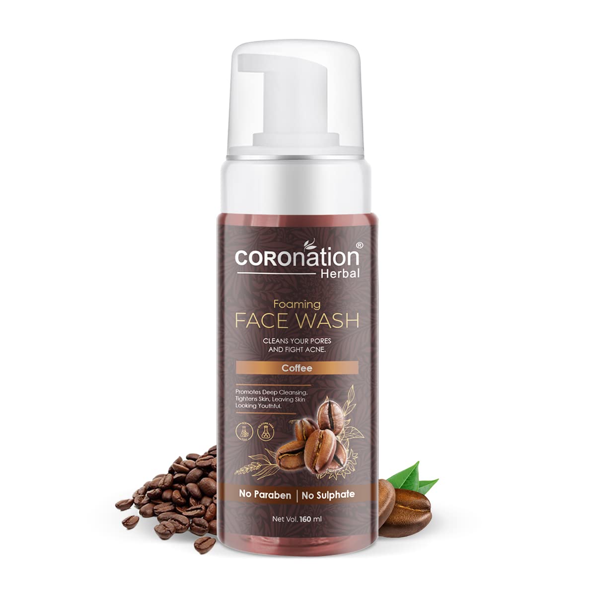 Coronation Herbal Coffee Foaming Face Wash For Men And Women | Deep Cleansing & Moisturizing | Remove Blackheads, Dark Spots, Di