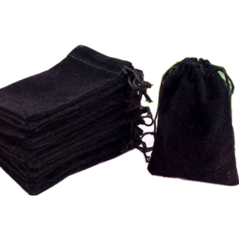 GYBest Black Jewelry Bag - Velvet Bags Pouches with Drawstrings 3x4 Jewelry Pouch Pouches Small Drawstring Jewelry Bags Drawstri