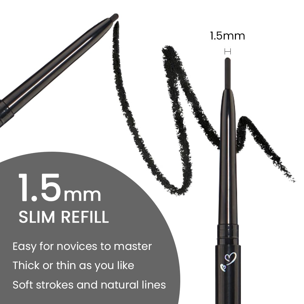 Kaely 1.5Mm Skinny Gel Eyeliner Pencil,Black Cat Eye Liner Makeup Pen,Cream Smooth Eyeliner Crayon,Delineador De Ojos Contra El