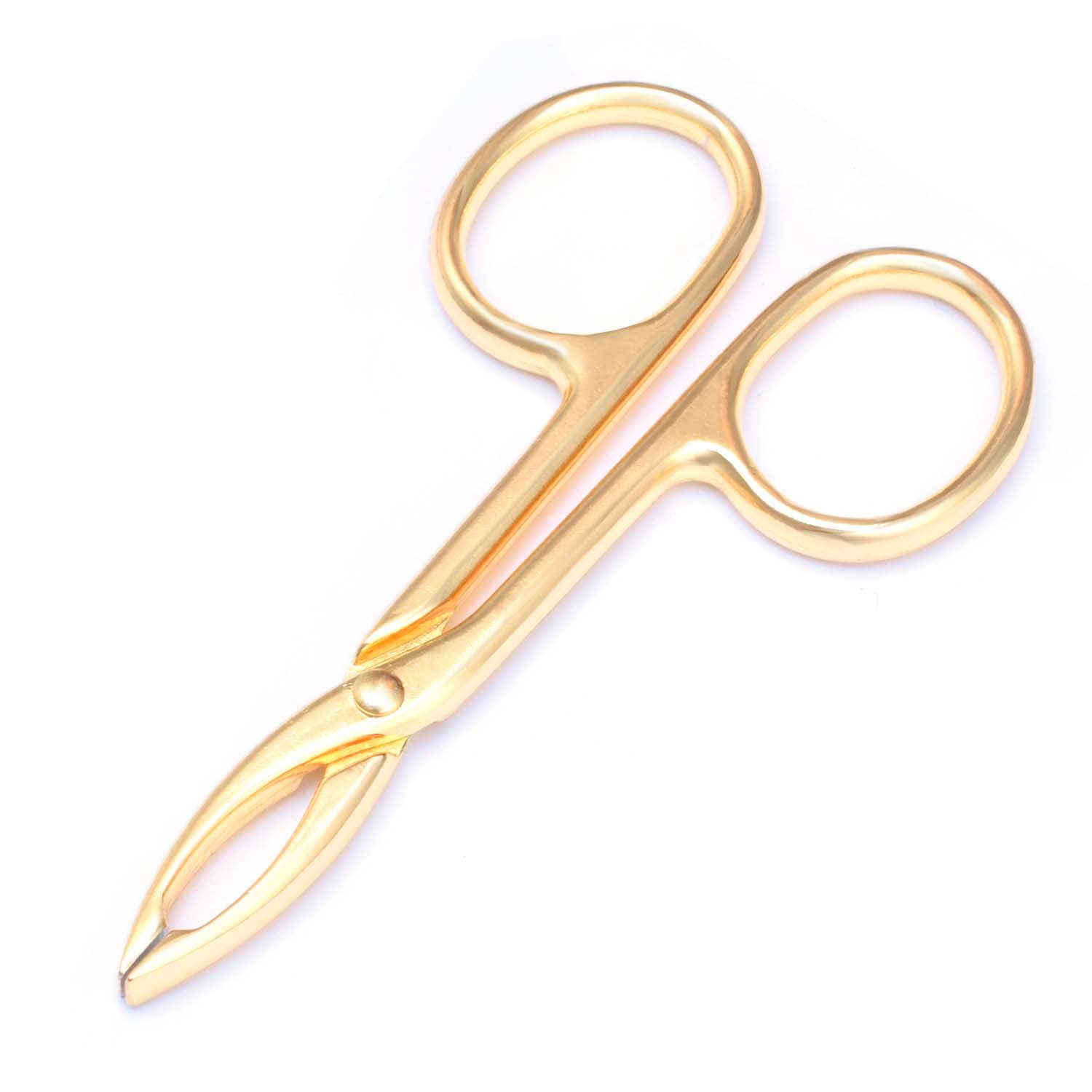 Motanar 2 Pieces Tweezers Scissor Handle Straight Tip Scissor Shaped Eyebrows Tweezers for Hair Plucker Remover Facial Hair Eyeb