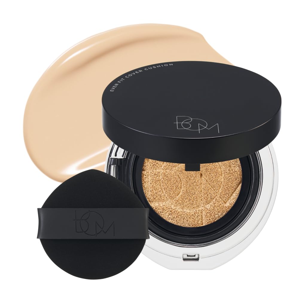 BOM COSMETICS Even Fit Cover Cushion 19N Vanilla 15g, Skin Tint Concealer Foundation for Full Coverage with Weightless Wear and 