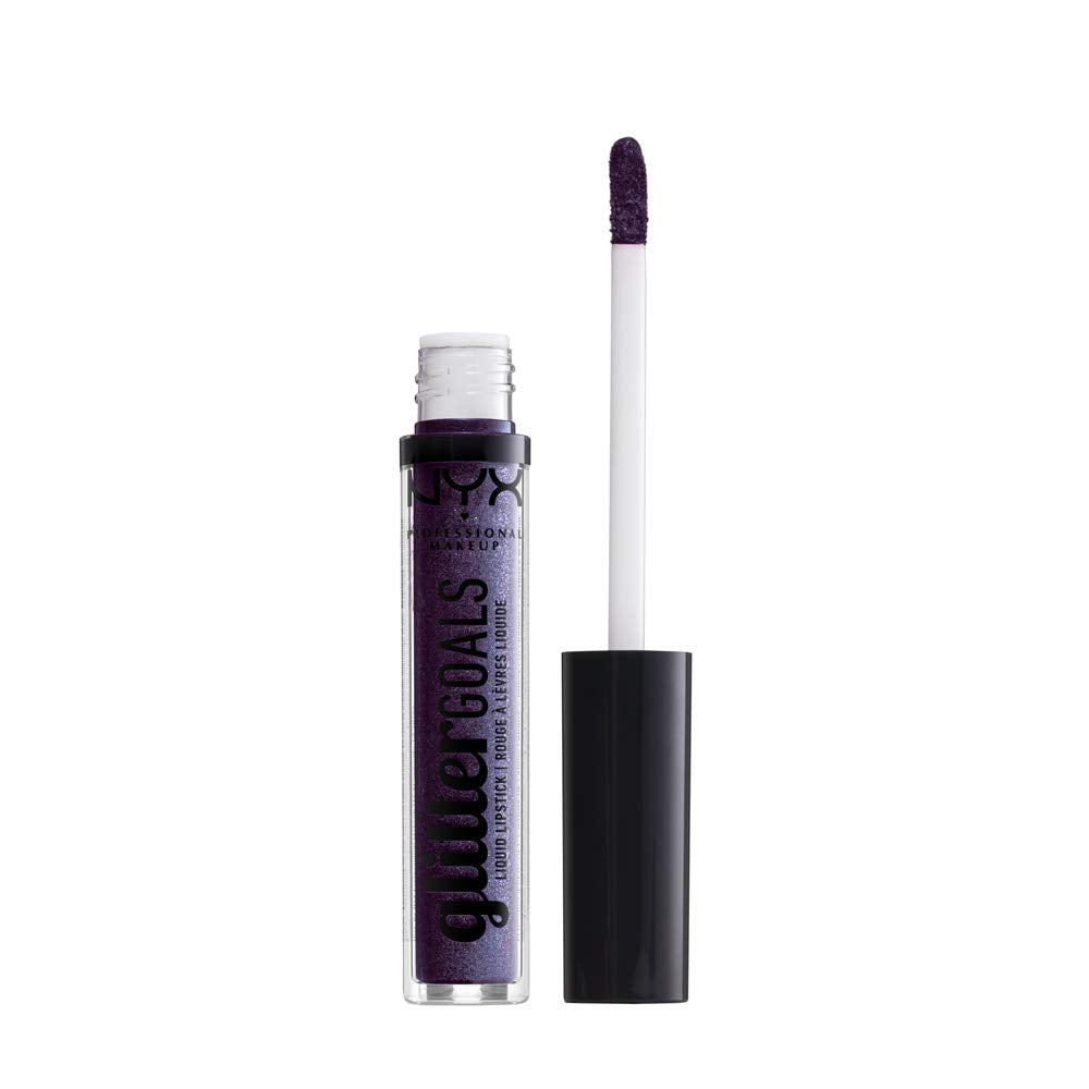 Nyx Professional Makeup Glitter Goals Liquid Lipstick - Amethyst Vibes (Purple With Multi-Dimensional Glitter)