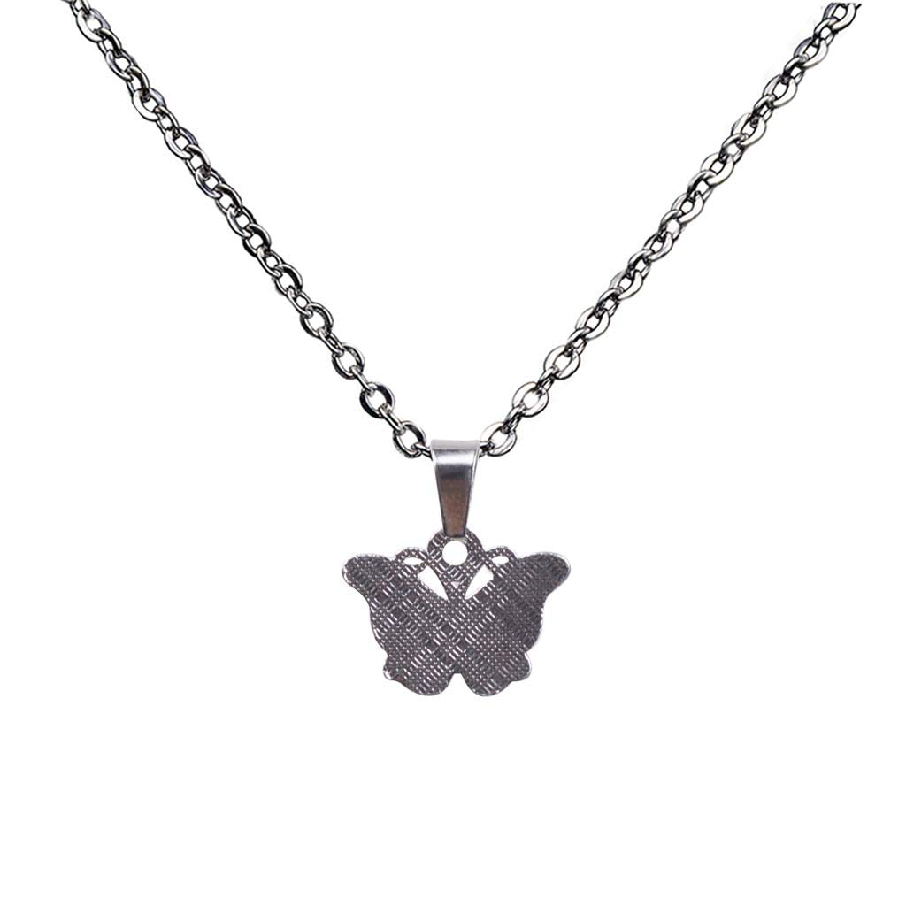 FM FM42 Temperature Sensing Color Changing Butterfly Pendant Necklace with 19.29  Stainless Steel Rolo Chain (Butterfly-3) ZN130