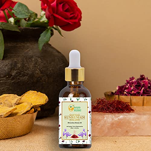 Herbs Botanica Kumkumadi Oil Pure Ayurveda Face Oil With Saffron, Serum Face Moisturizer 26 Herbs 30 Ml