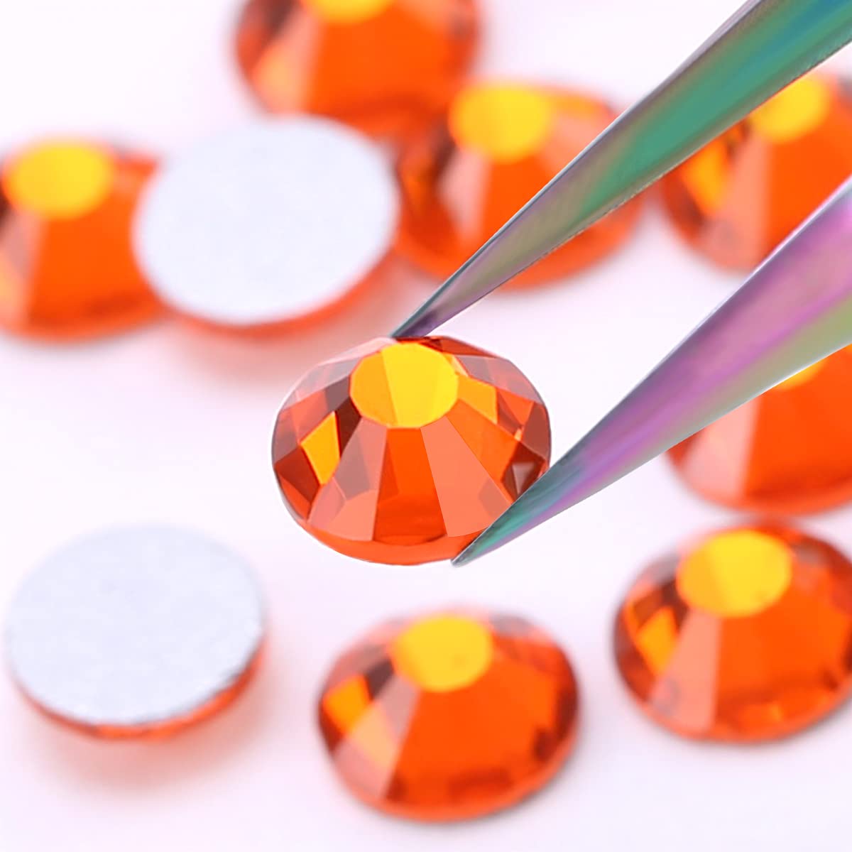 Novani Orange Rhinestones 1440Pcs Ss20 Glass Rhinestones Crystal Flatback Gemstones For Crafts Nails Makeup Bags And Shoes Decor