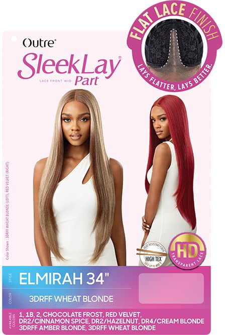 Outre HD Lace Front Wig Sleek Lay Part Elmirah 34'' (DR4/CRMBL)