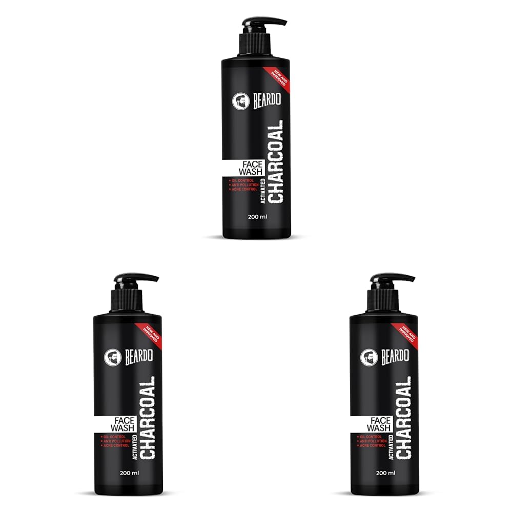 Beardo Activated Charcoal Face Wash For Men, 200Ml | For Deep Pore Cleaning And Removes Dirt | Face Wash For Acne And Pimples | 