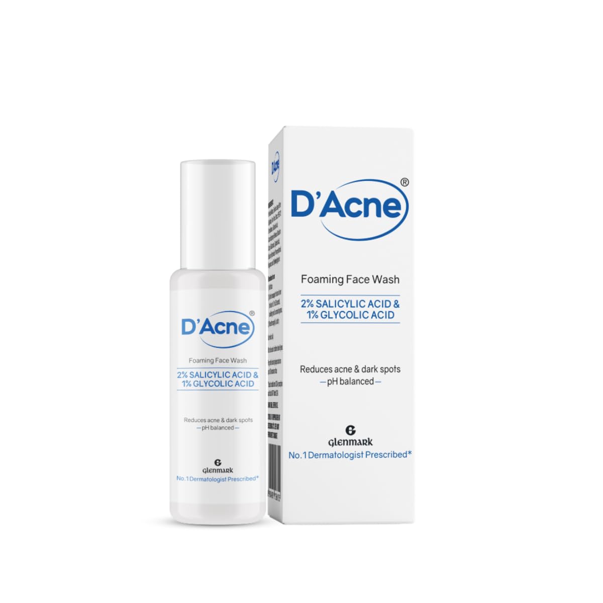 DAcne Foaming Face Wash | 2% Salicylic Acid And 1% Glycolic Acid | Visibly Reduces Acne In 10 Days | Deep Cleanses Pores | Prev