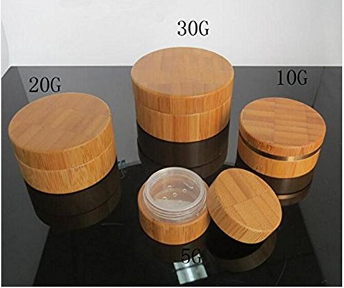 1Pcs 30ml 1oz Empty Refillable Portable Bamboo DIY Make Up Loose Powder Puff Bottle Jar Container Case With Puff Sifter Foundati