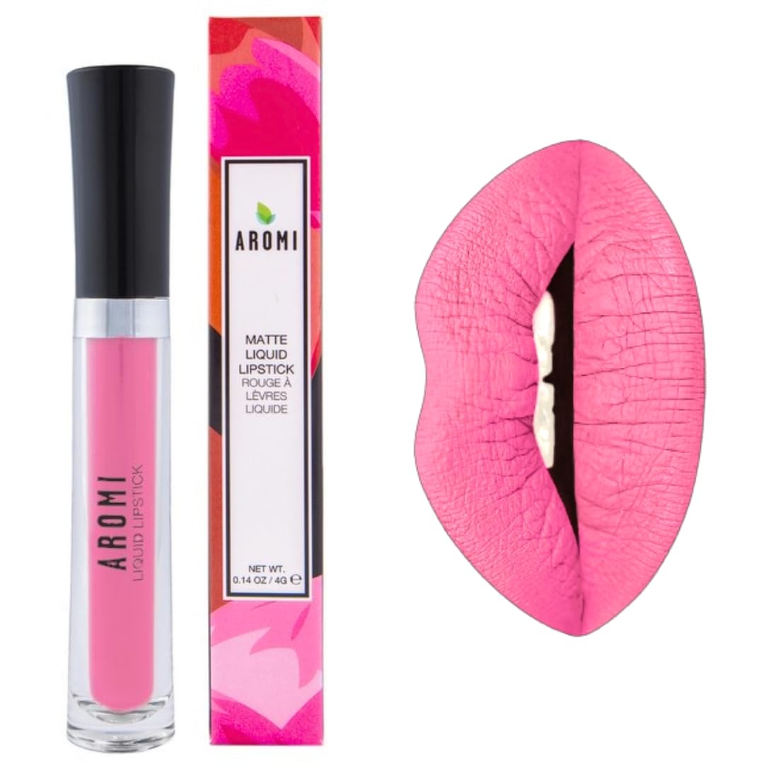 Aromi Matte Liquid Lipstick | Long-Lasting, Smear And Smudge Proof, Waterproof, Paraben, Phthalate, & Gluten Free, Light Pink Wi