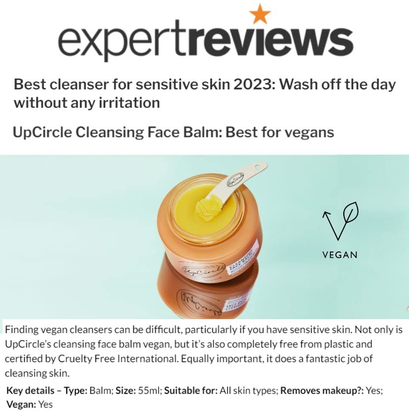 Upcircle Cleansing Face Balm With Apricot 1.7Oz - 100% Natural Cleanser To Remove Makeup, Including Waterproof Mascara + Clear B