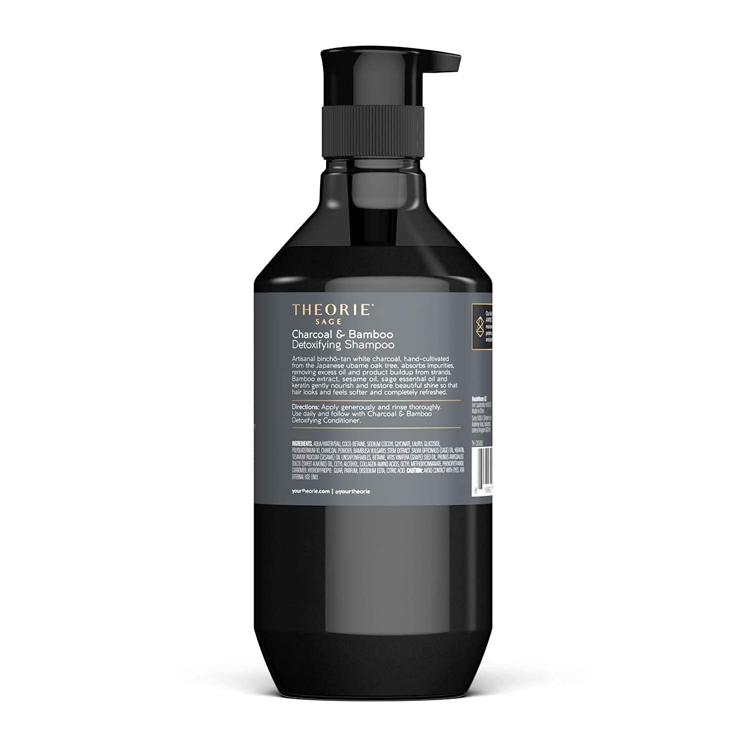 Theorie Charcoal And Bamboo Detoxifying Shampoo - Purify & Restore - Nurture Color & Keratin Treated Hair - Sulfate Free - Suite