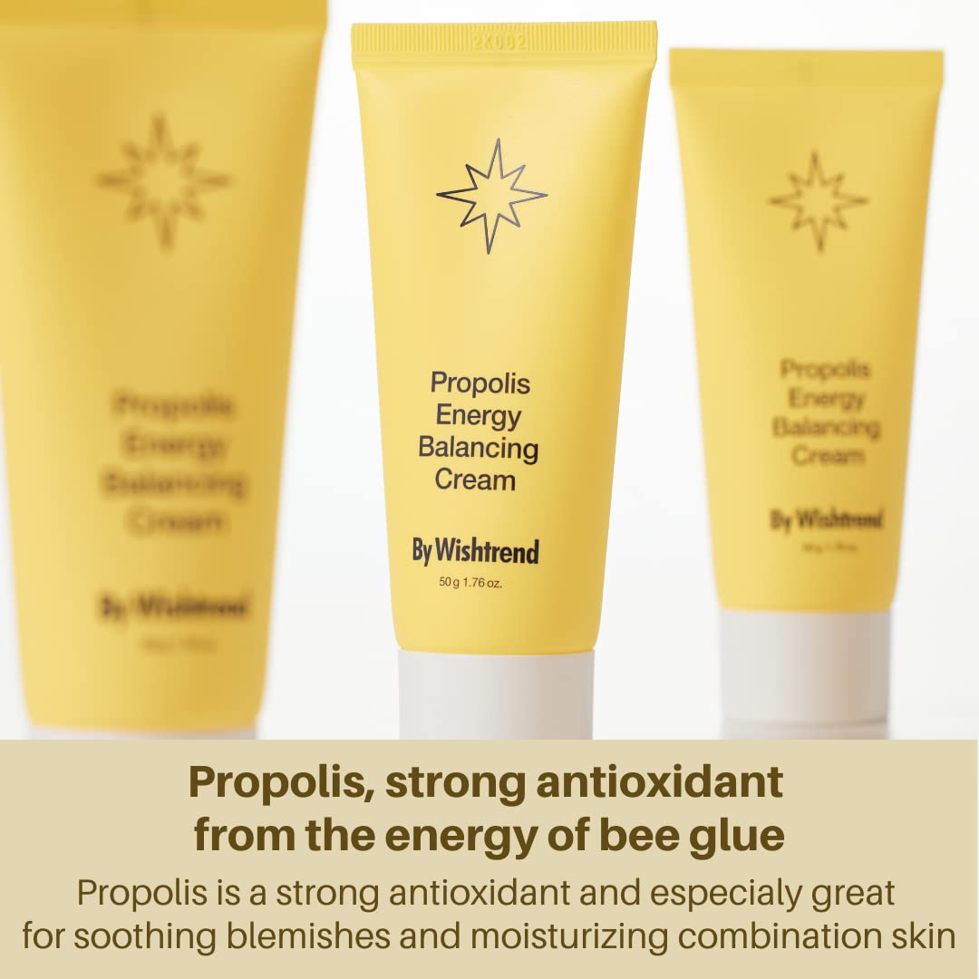 BY WISHTREND] Propolis Energy Balancing Cream 1.69 Fl oz, 50ml, 10% Propolis, Face cream for oily skin, Improves the skin barrie