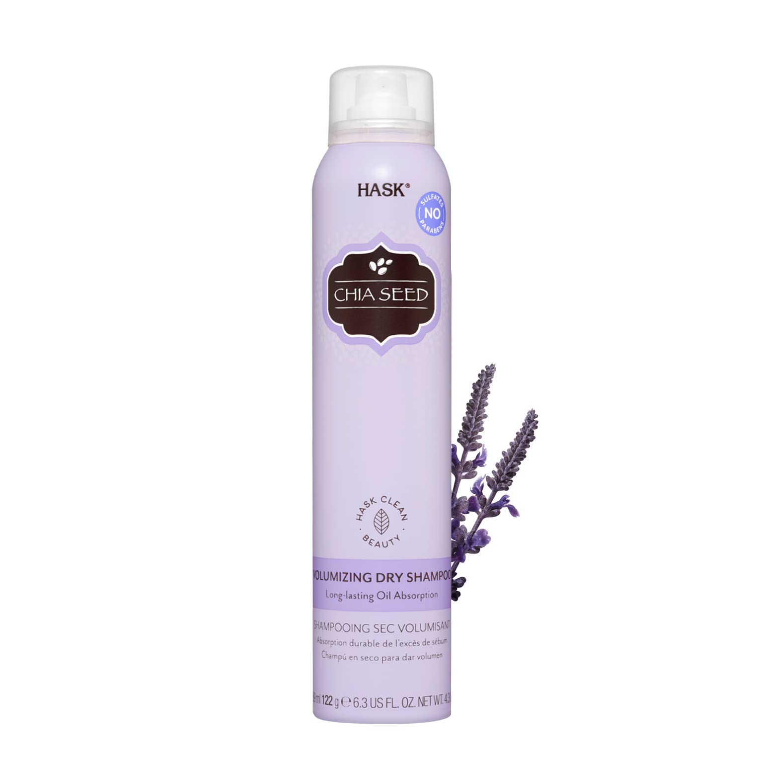 HASK Chia Seed Volumizing Dry Shampoo Kits for all hair types, aluminum free, no sulfates, parabens, phthalates, gluten or artif