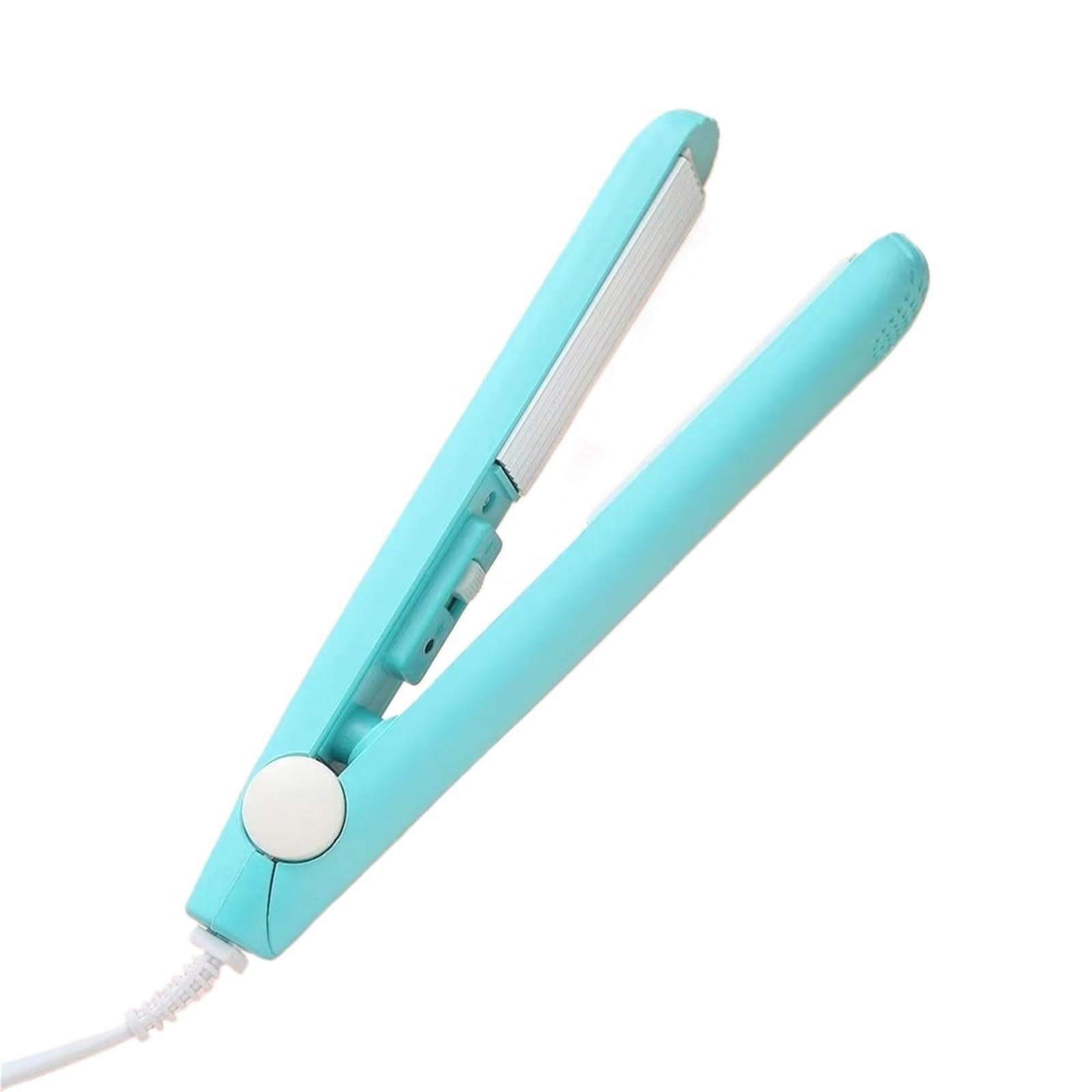 Versatile Styling Tool Mini Hair Curler for Short & Fine Hair Bangs Travel Waves Straightener Flat Iron(Serene Blue,EU)