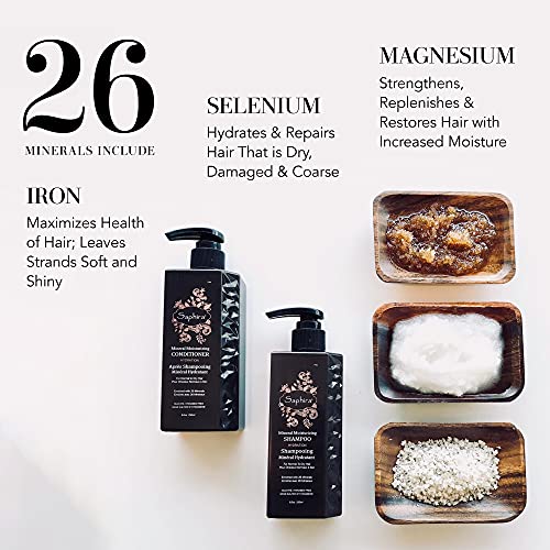 SAPHIRA Mineral Moisturizing Shampoo | Hydration and Shine for Dry, Damaged, Permed Hair & Scalp | Sulfate-Free, Vegan | Prevent
