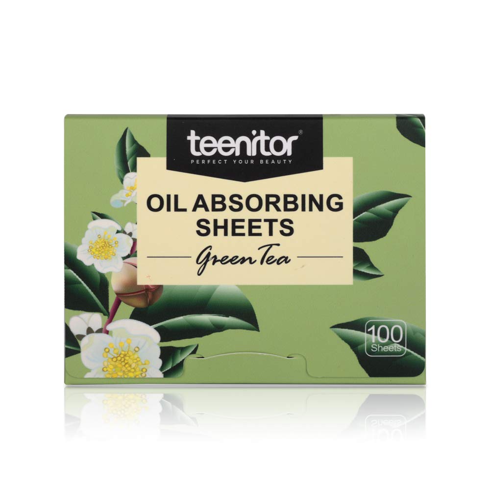 Teenitor Oil Blotting Sheets, 100 Sheets Green Tea Oil Absorbing Tissues Paper, Large 10cmx7cm Oil Blotters