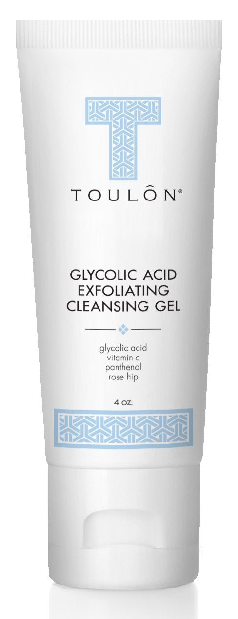 TOULON Glycolic Acid Facial Cleanser: Alpha Hydroxy Face Wash with AHA, Vitamin C & Rose Hip to Exfoliate Dry, Sensitive Skin fo