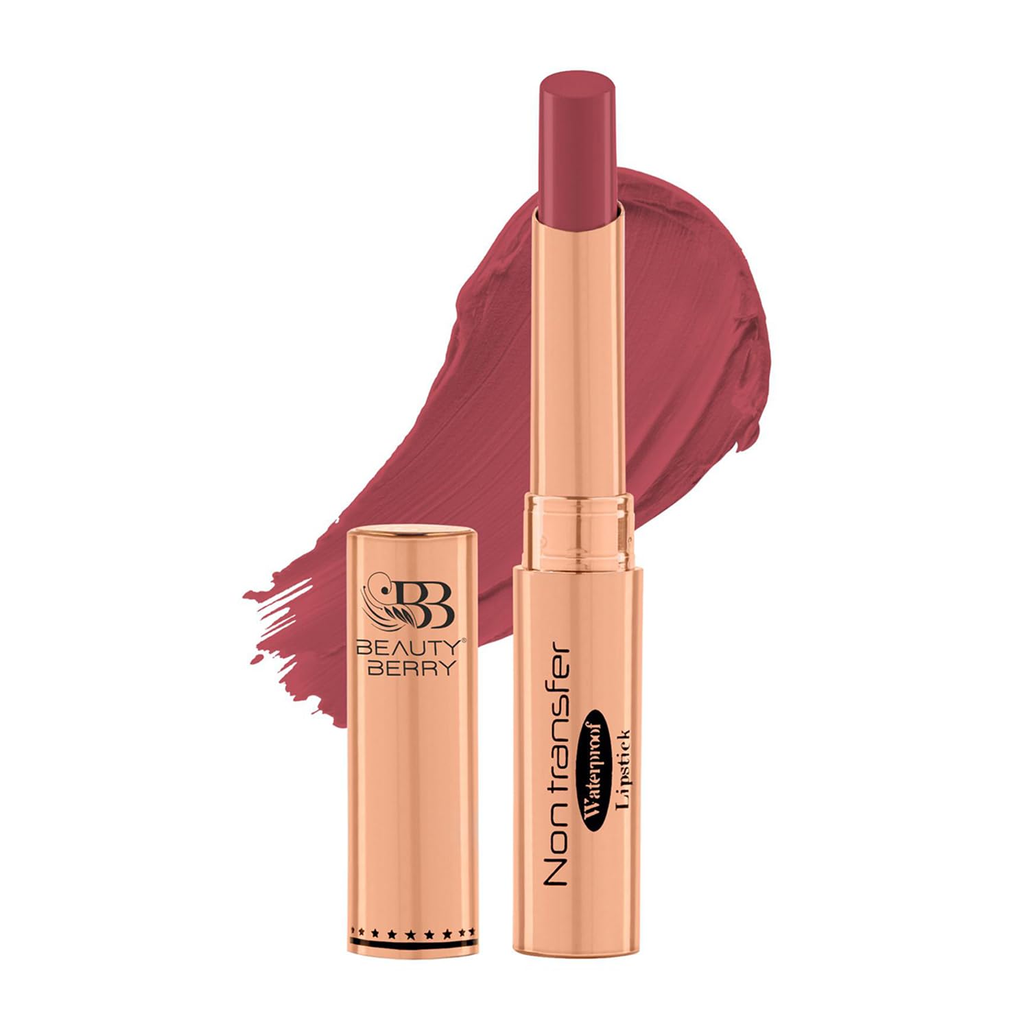 Beauty Berry Non Transfer Waterproof Lipstick, Long Lasting Smudge Proof Highly Pigmented Shades, (Pack Of 1) (Rose Love 18)