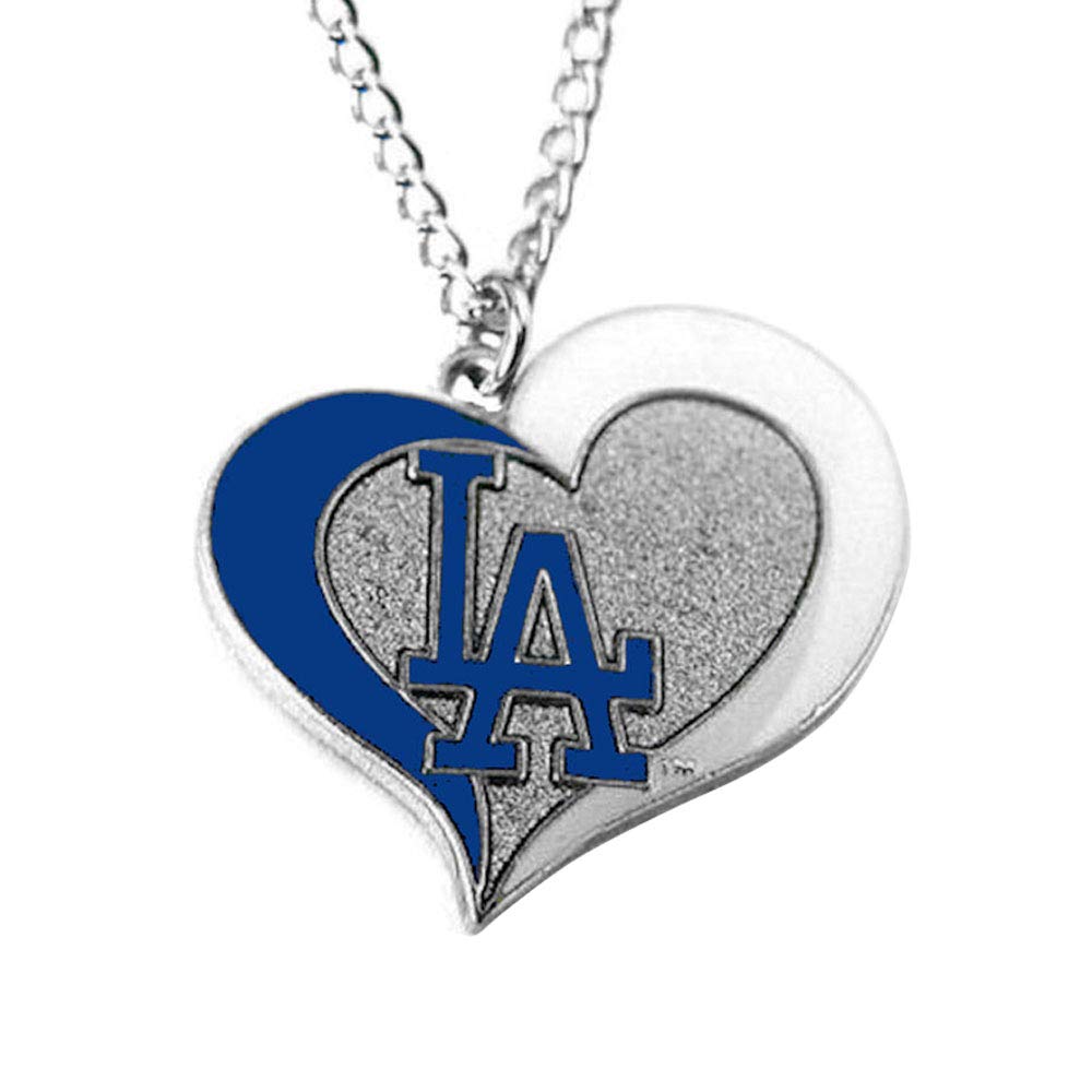 MLB Los Angeles Dodgers Swirl Heart Necklace
