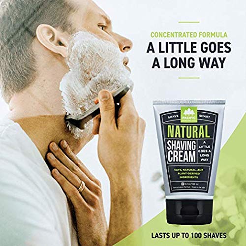 Pacific Shaving Company Natural Shaving Cream - Shea Butter + Vitamin E Shave Cream for Hydrated Sensitive Skin - Clean Formula