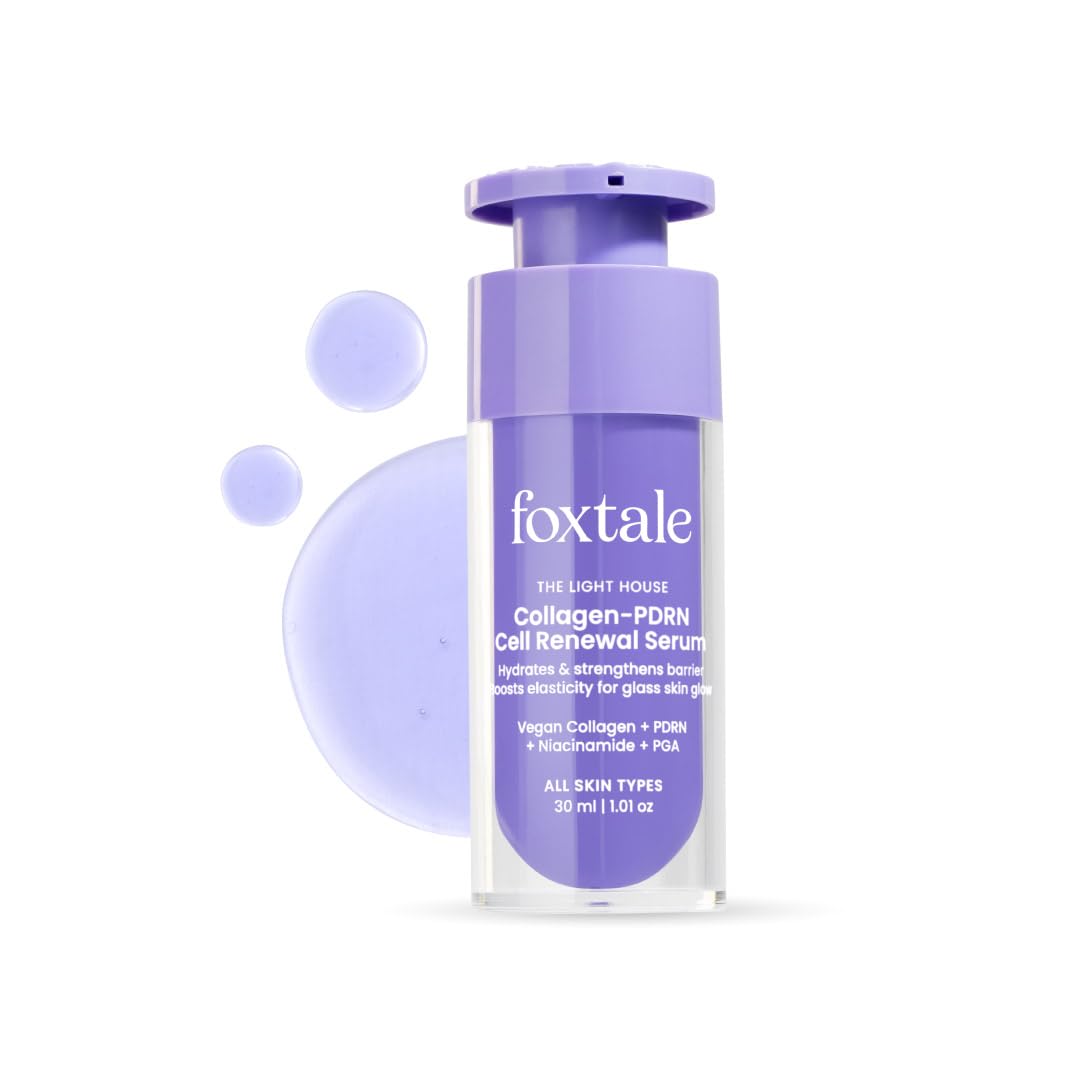 Foxtale Collagen-Pdrn Cell Renewal Serum | Collagen + Pdrn + Niacinamide + Polyglutamic Acid | Boosts Cell Renewal, Firms & Plum