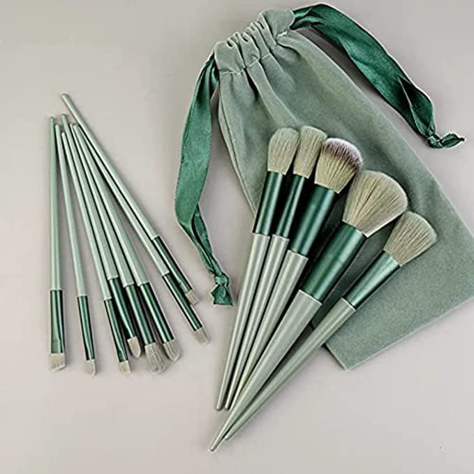 Glowhouse 13Pc Celebrity Makeup Brush Set With Soft Fluffy Pouch Cosmetic Makeup Brush (Pack Of 13)  Multicolor