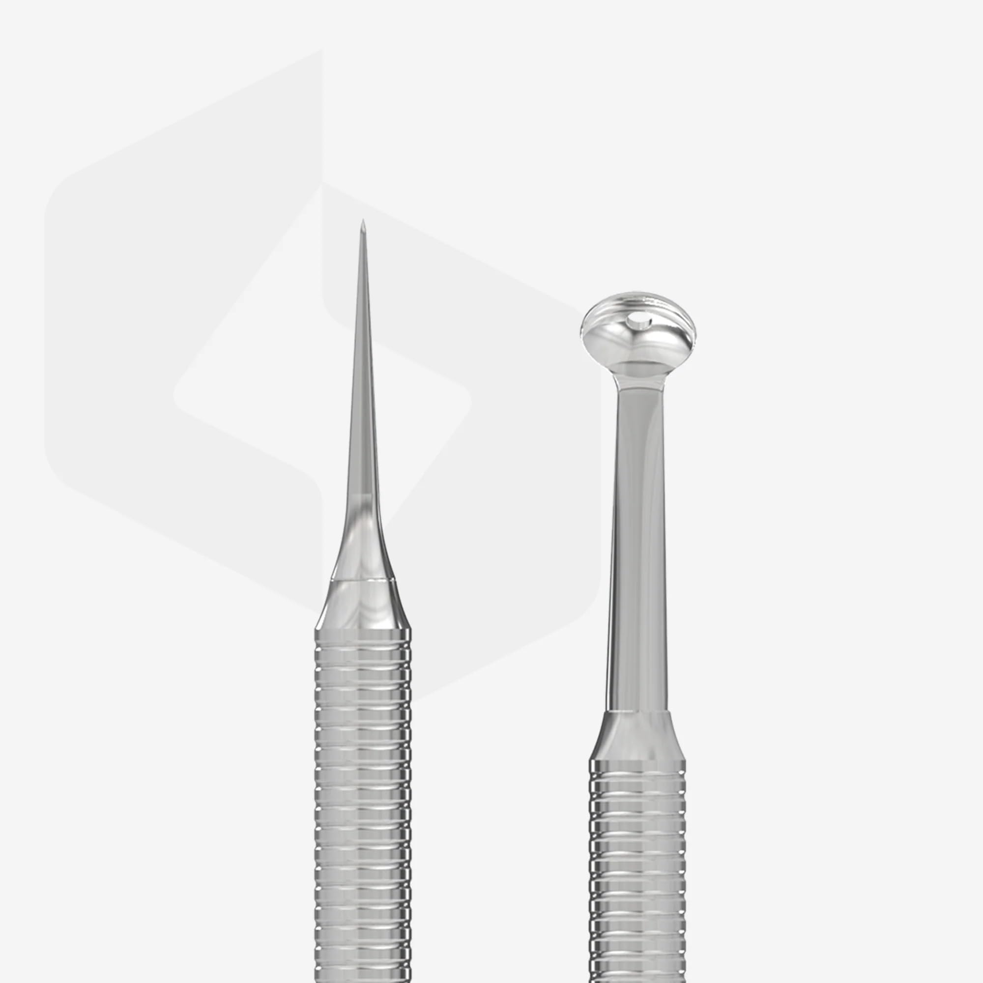 Staleks Pro Cosmetology Double-Ended Tool Expert 20 Type 4 - Uno Spoon & Vidal Needle - Stainless Steel Blackhead Remover - Pimp