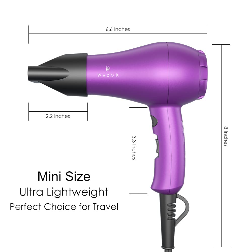 Small Lightweight Hair Dryer For Kids Compact Blow Dryer For Rv And Travel 1000W Ionic Dryer With Concentrator