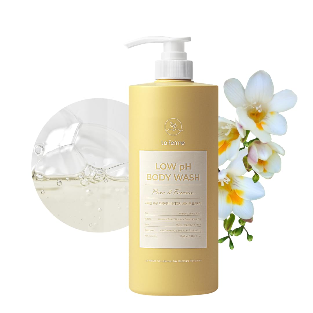 Low pH balanced Gentle Body Wash with Natural & Organic Clean Ingredients, Non Toxic & Hypoallergenic, Soften & Hydrate for Dry 