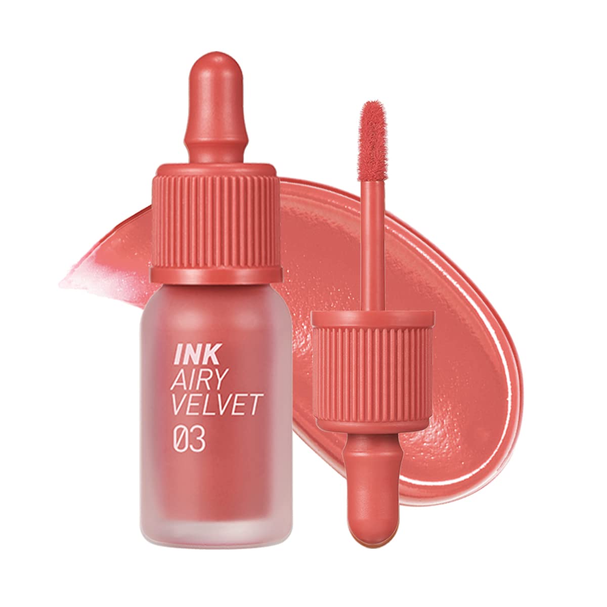 Peripera Ink Airy Velvet Lip Tint  High-Pigmentation, Lightweight, Soft, Moisturizing, Not Animal Tested  cartoon coral (03), 01