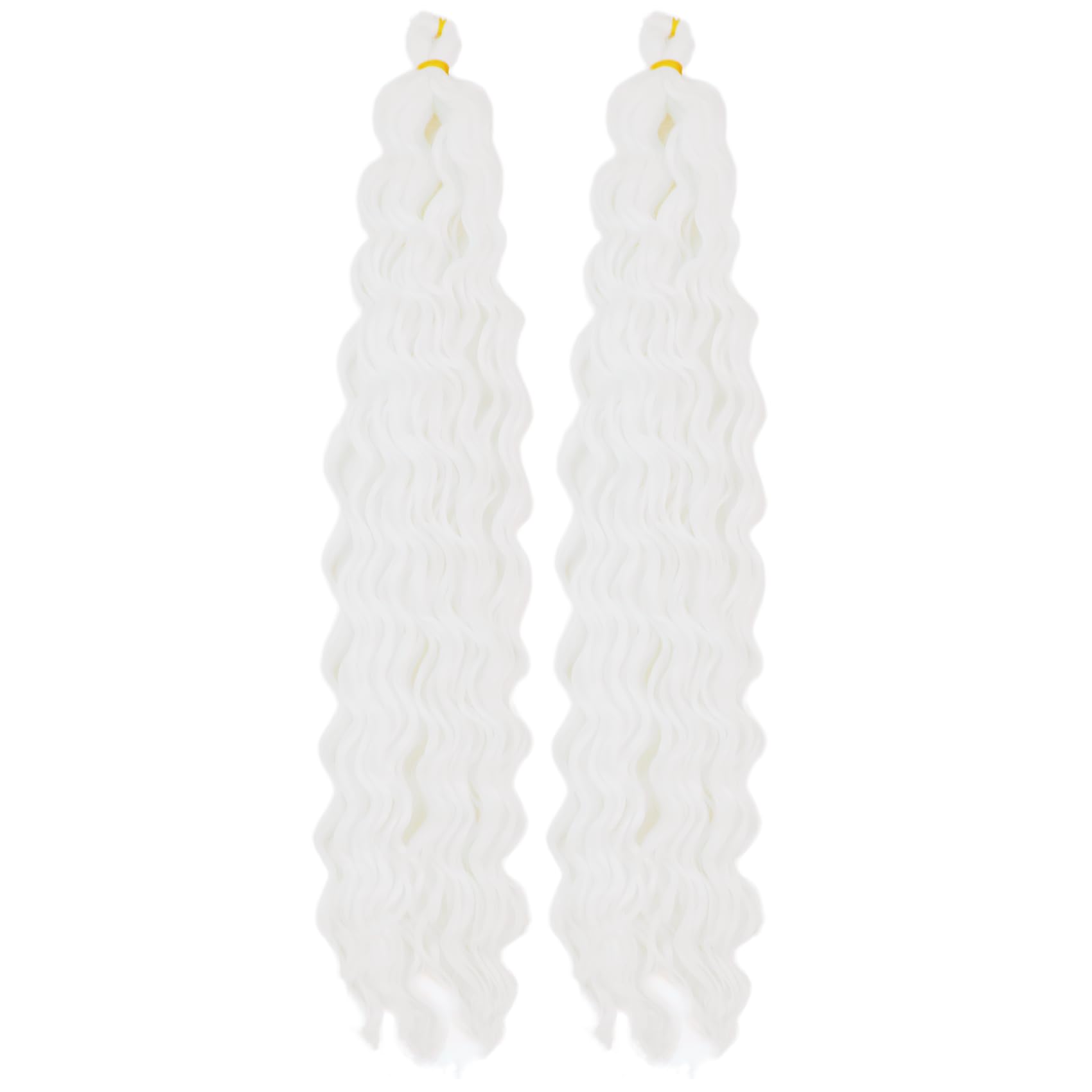 White Curly Braiding Hair Deep Wave Curly Braiding Hair for Boho Braids Crochet Braids Deep Wave 24 inch