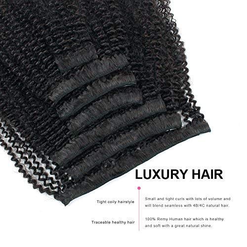 Abh Amazingbeauty Hair Afro Coily Clip In Hair Extensions Real Human Hair 4B And 4C Double Wefts Remy Coily Clip Ins For African