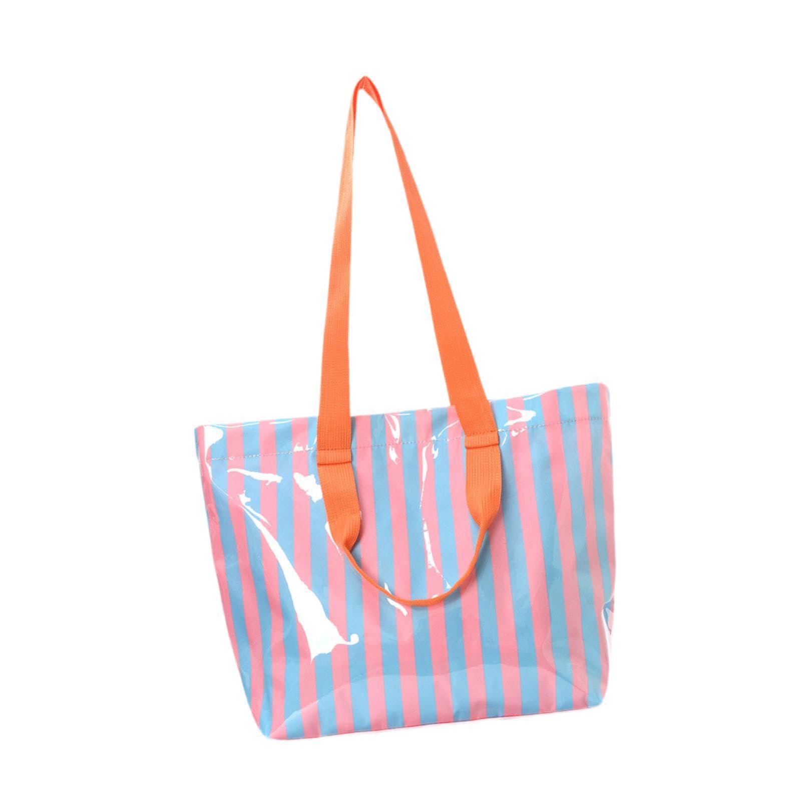 Enakshi (Label) Pexorva Beach Tote Bag Large Capacity Casual Weekend Bag For Errands Shopping Picnic Blue Pink|Clothing Shoes & 