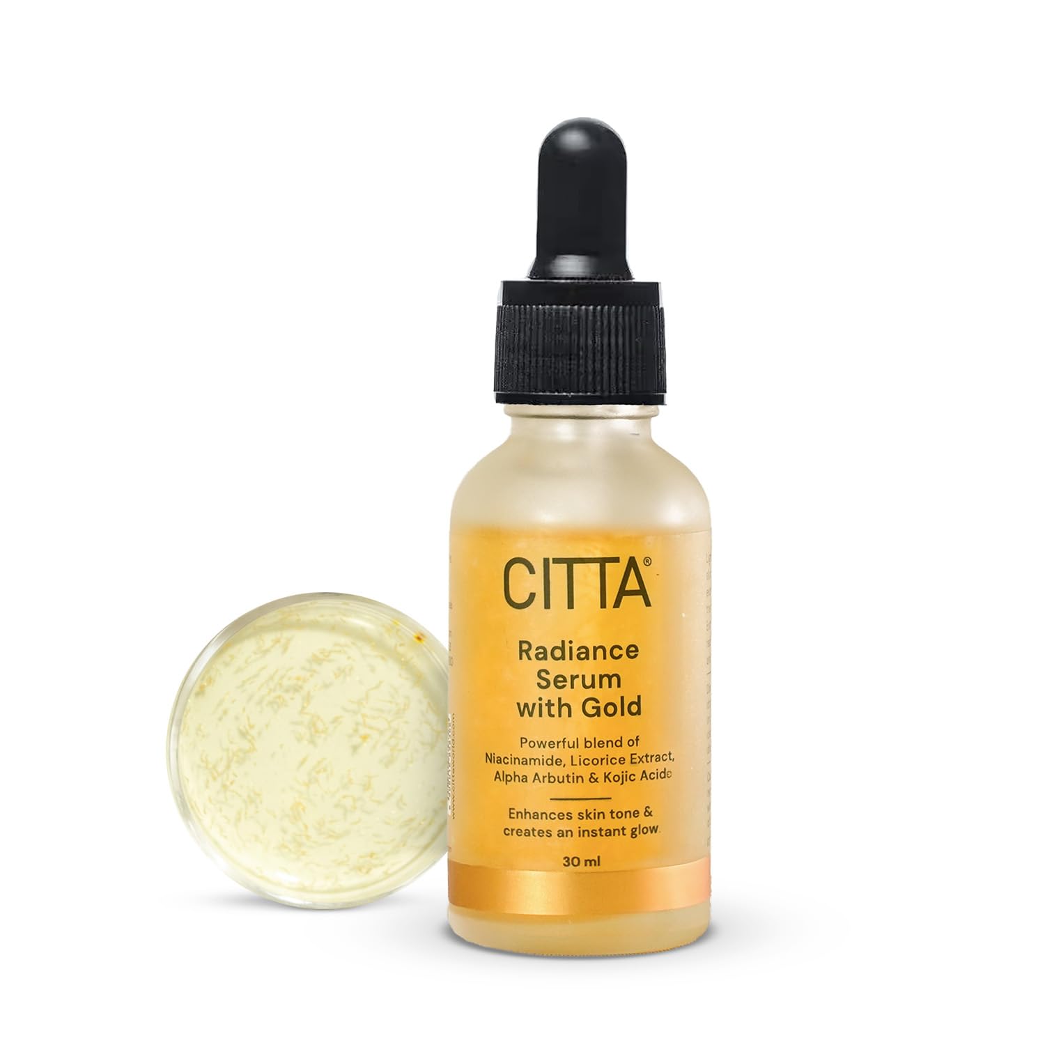 Citta Gold Serum For Pigmentation  Brightening Serum With 2% Gold Fibers, Kojic Acid, Niacinamide & Alpha Arbutin  Deep Acne S