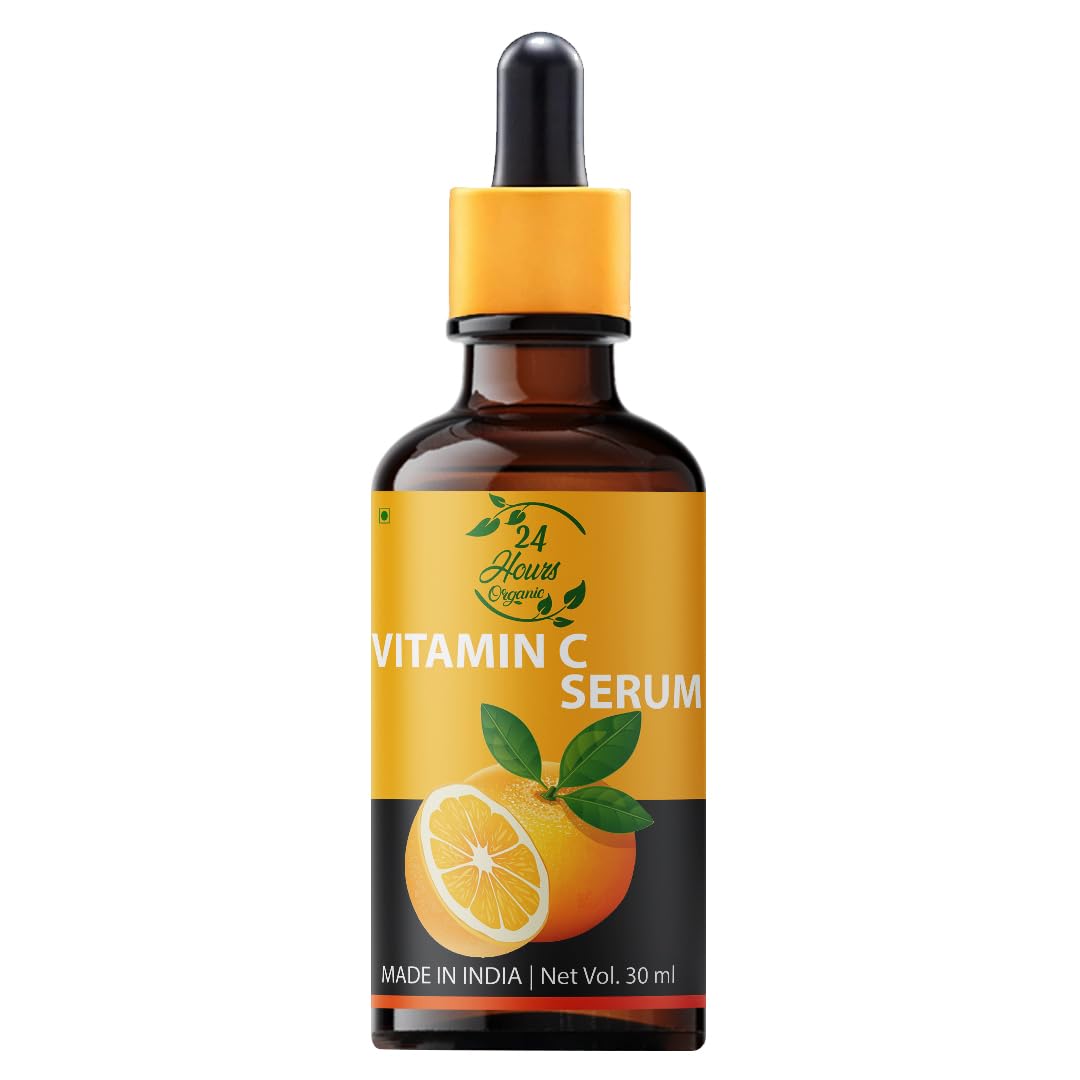 24 Hours Organic Vitamin C Serum  Vitamin B3 & E  No Paraben  For Anti Acne  Spot Reducing  Glowing & Radiant Face  Blackh