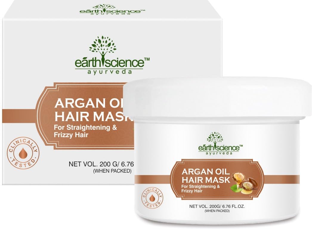 Earth Science Ayurveda Argan Oil Hair Mask Frizz Free And Stronger Hair For Men & Women Pack Of 1