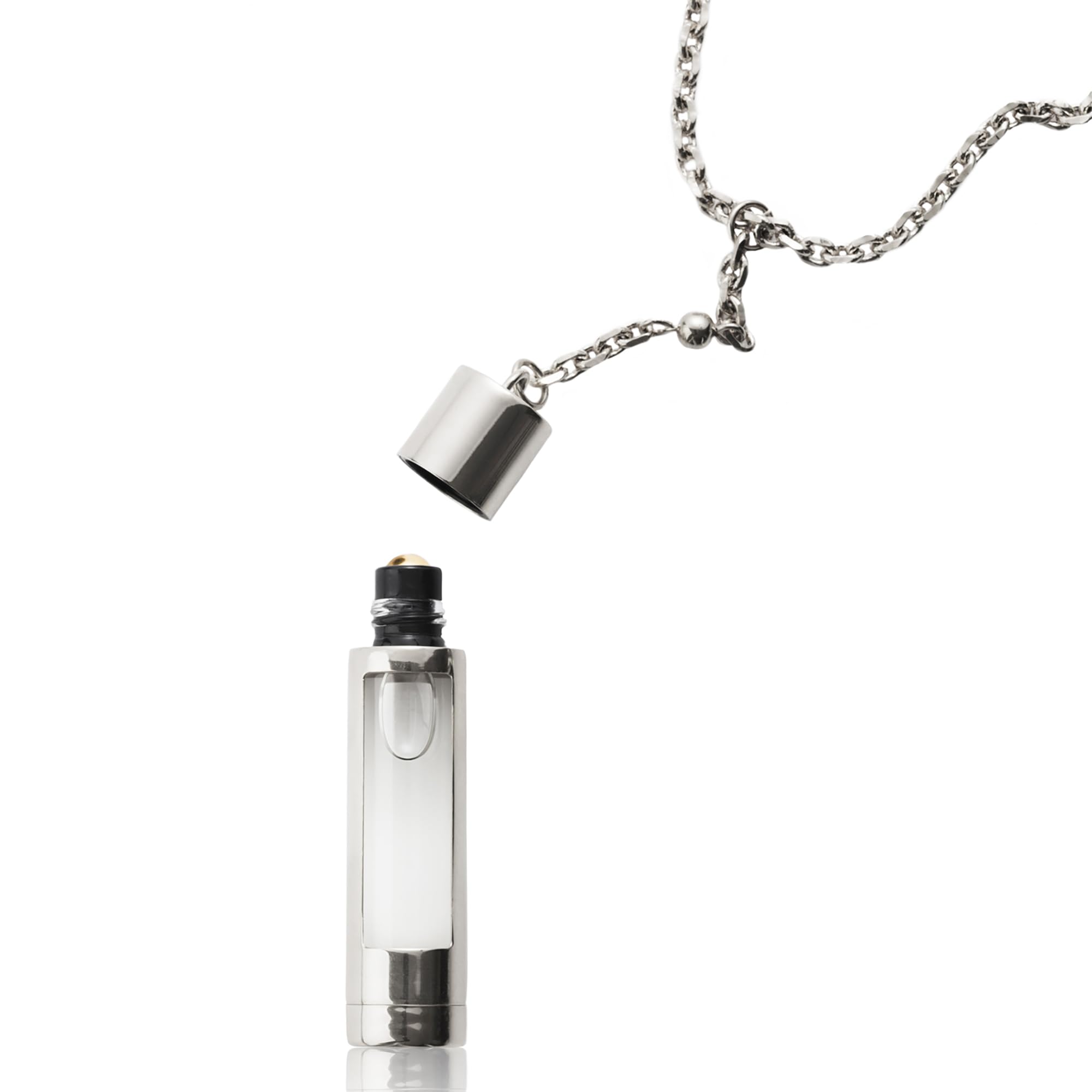 The Piece - Silver By Ncp For Unisex - 3 Pc 2 X 4.9Ml Olfactive Facet -701 Leather And Vetiver Edp Roll On, Necklace
