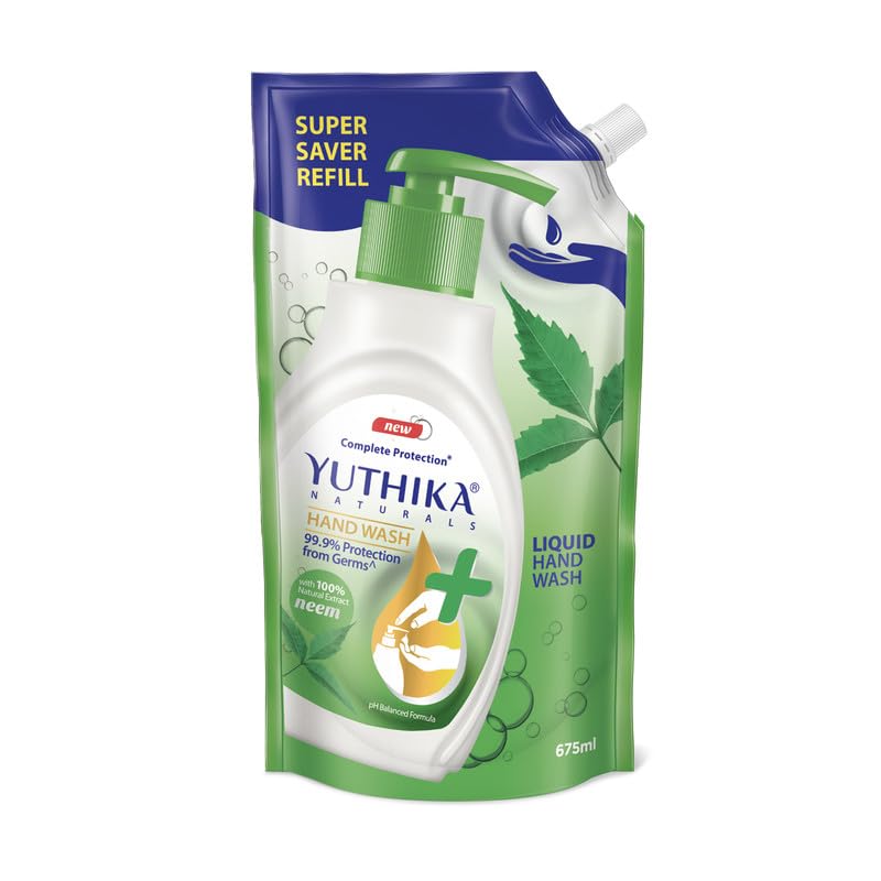 Yuthika Naturals Complete Protection Neem Hand Wash With Natural Extracts For Hand Hygiene & Germ Protection With Ph Balanced Fo