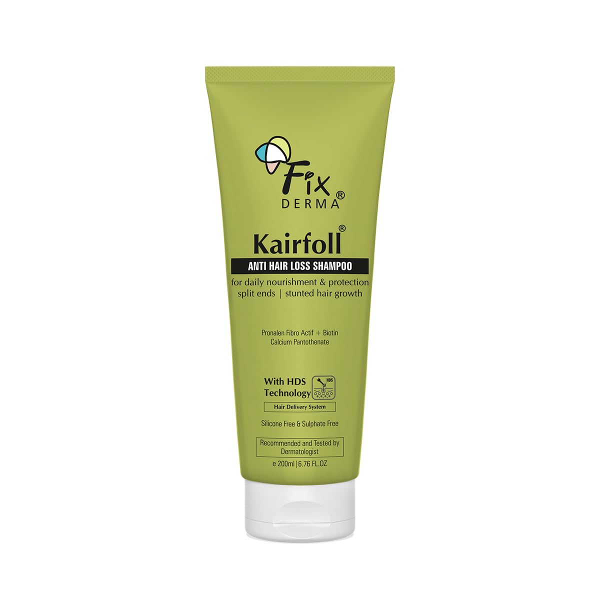 Fixderma Kairfoll Anti Hairloss Shampoo For Hair Fall Control | AntiDandruff Shampoo For Women & Men  200 Ml