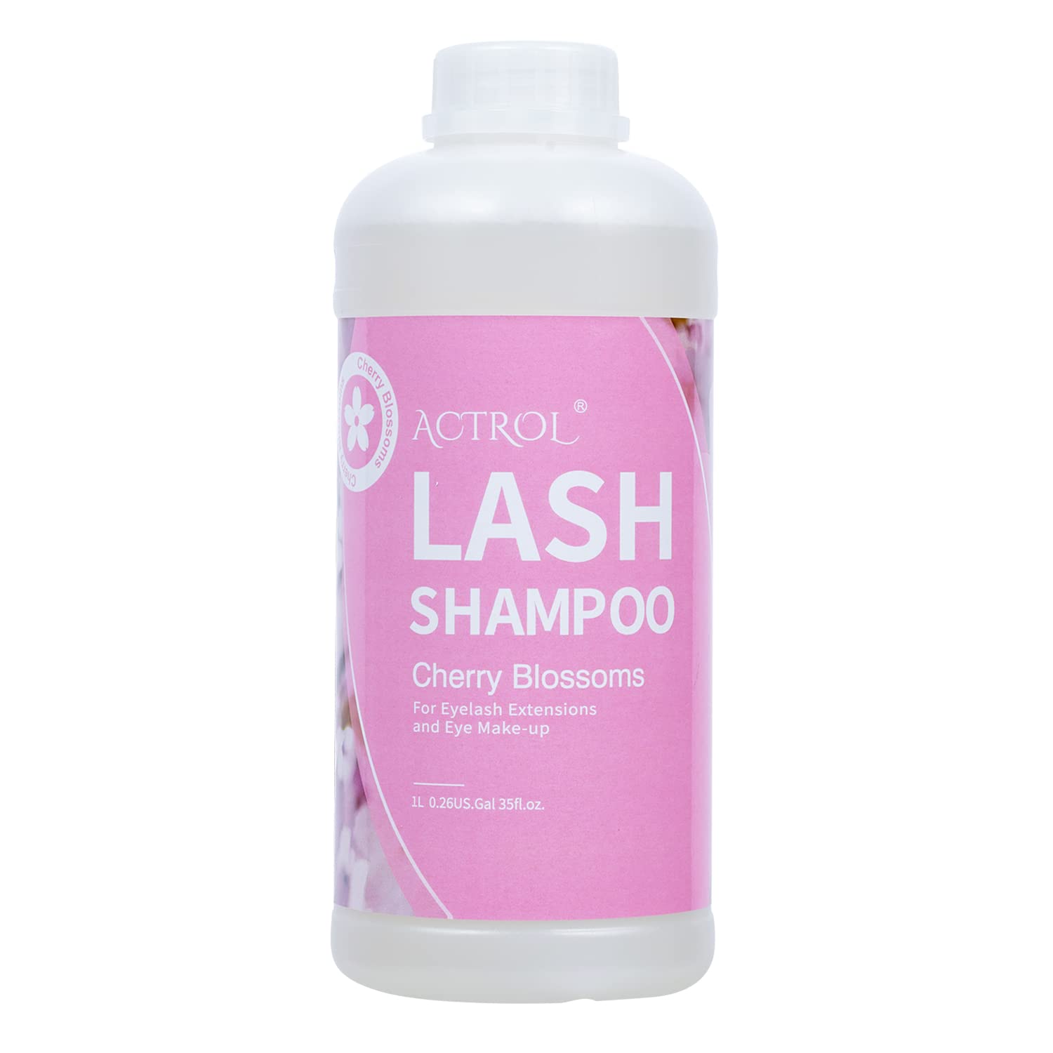 ACTROL Eyelash Extension Cleanser Cherry Blossom 1L Natural Lash Extension Shampoo Professional Eyelid Foaming Cleanser Paraben 
