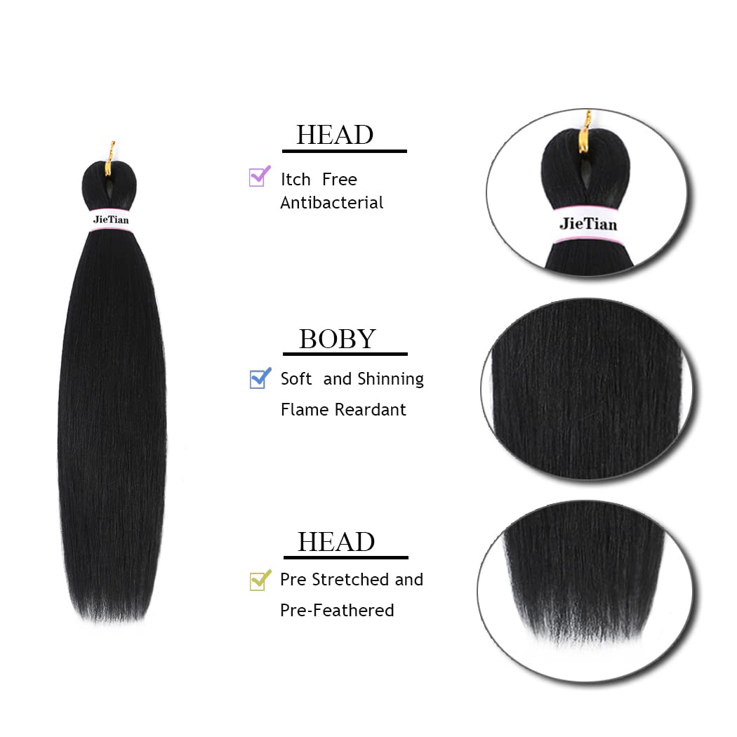 Liang Dian Braiding Hair Pre Stretched Ombre 42 Inch 8 Packs Synthetic Crochet Braids Hot Water Setting Professional Soft Yaki T