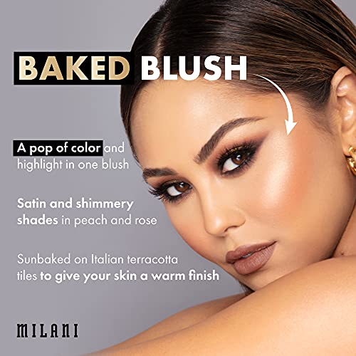 Milani Baked Blush - Dolce Pink (012 Ounce) Cruelty-Free Powder Blush - Shape, Contour & Highlight Face For A Shimmery Or Matte