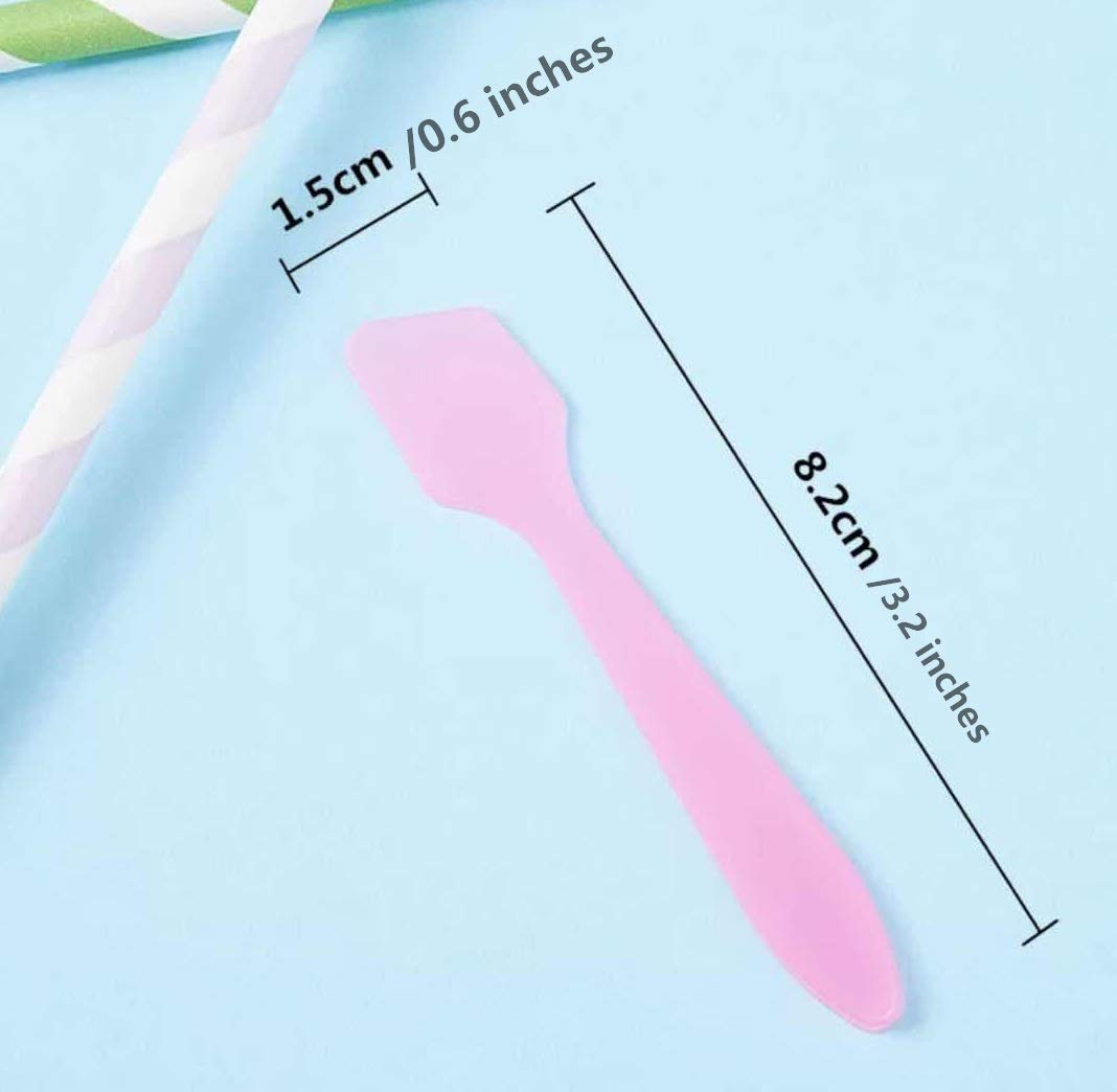 Reusable Mini Make-Up Spatulas, 100 Pieces,Transparent.